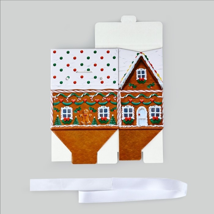 Коробка подарочная новогодняя складная « Пряничный домик », 15 х 18 х 10 см, Новый год Коробка подарочная новогодняя складная « Пряничный домик », 15 х 18 х 10 см, Новый год