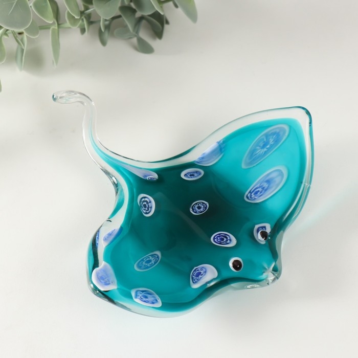 Сувенир стекло Сувенир стекло "Скат с точками" под муранское стекло 13,5х13,8х4 см