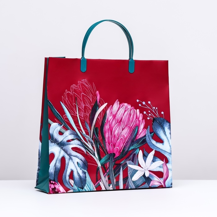 Пакет Пакет "Чудесный букет", мягкий пластик, 30 х 29 х 9 см, 140 мкм