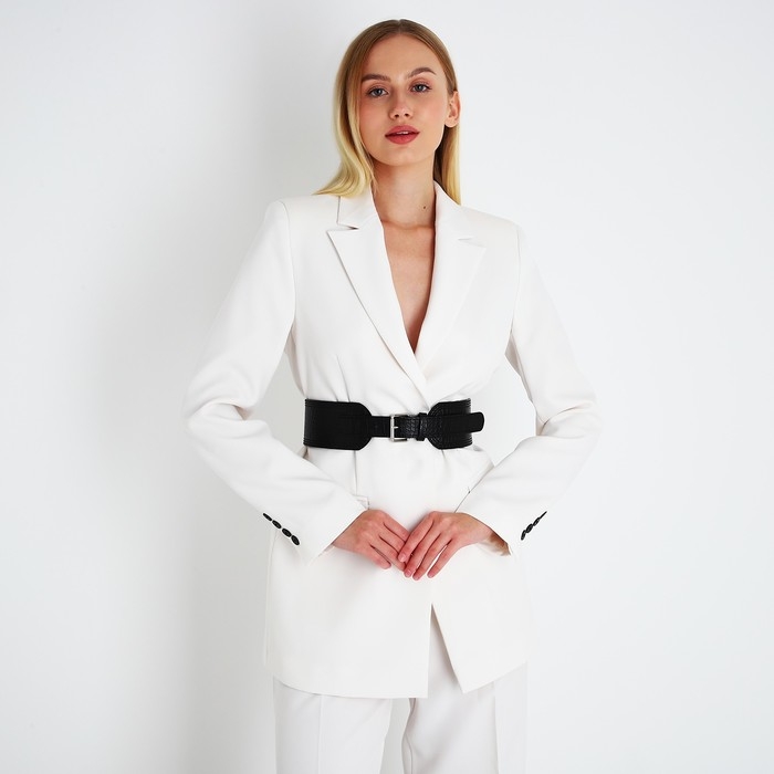 Ремень женский, ширина 6.7 см, пряжка металл, цвет чёрный