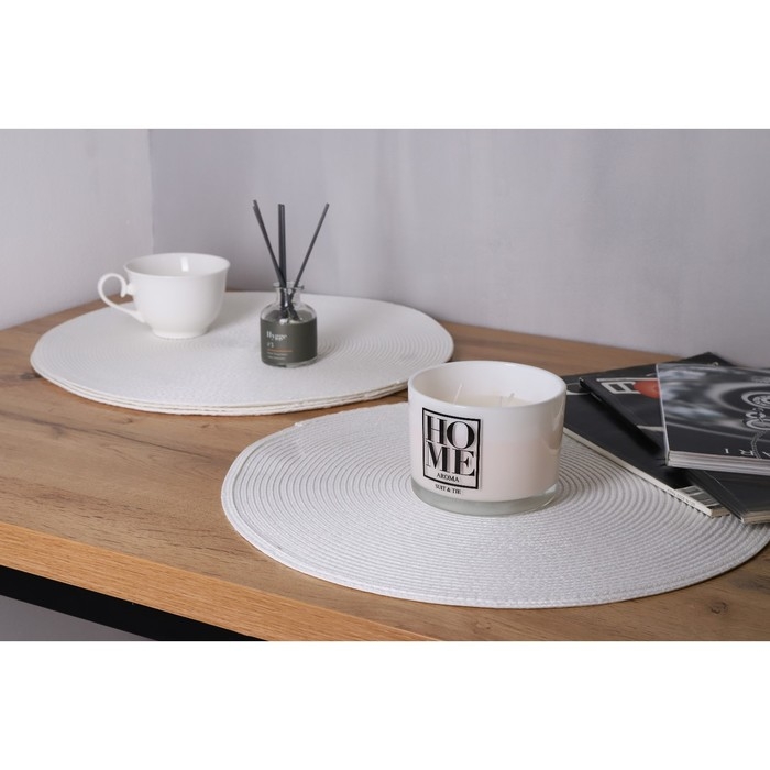 Салфетки сервировочные на стол Доляна «Лофт», 4 шт, d=38 см, цвет белый Салфетки сервировочные на стол Доляна «Лофт», 4 шт, d=38 см, цвет белый