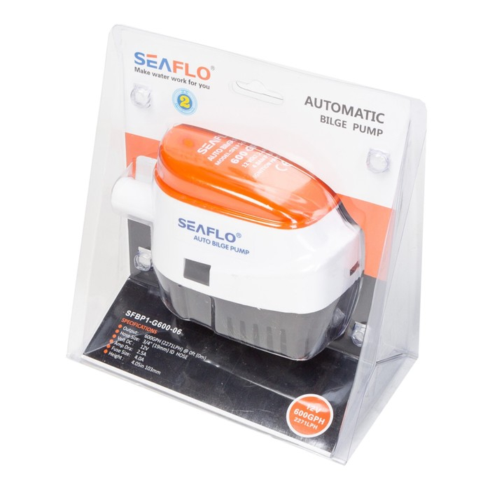 Помпа водооткачивающая SeaFlo SFBP1-G600-06 трюмная, электрическая, под патрубок 19 мм, 12V Помпа водооткачивающая SeaFlo SFBP1-G600-06 трюмная, электрическая, под патрубок 19 мм, 12V