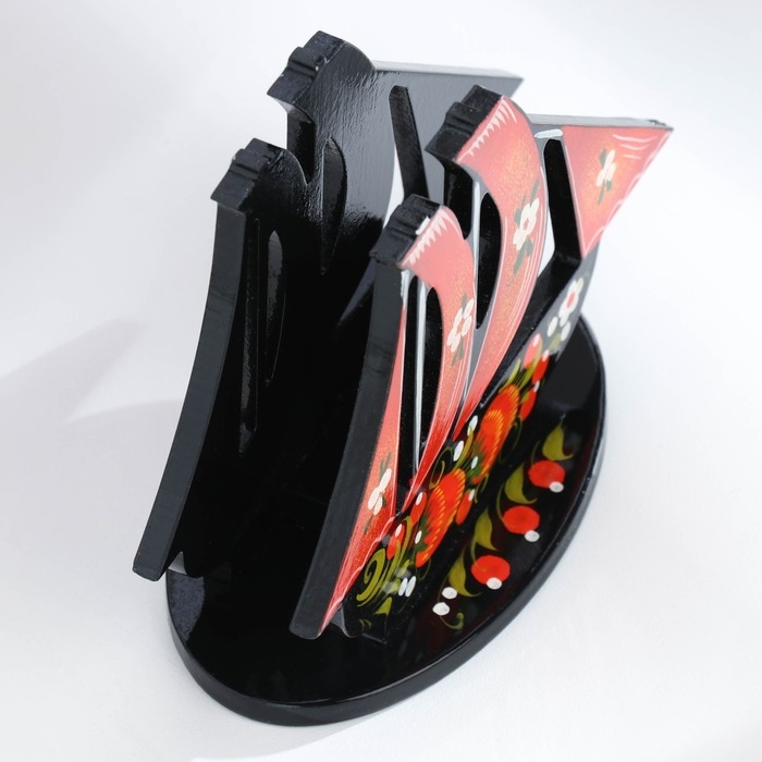 Салфетница «Парусник», хохлома Салфетница «Парусник», хохлома