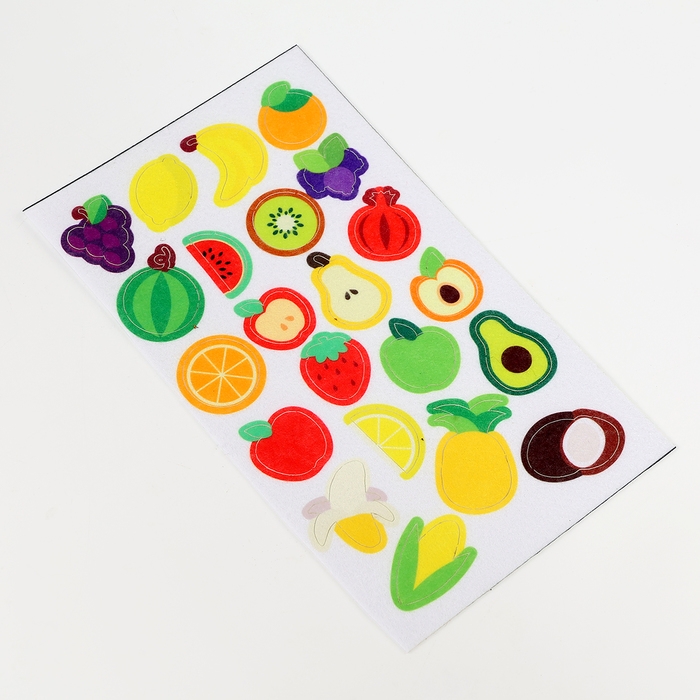 Наклейки из фетра «Фрукты», 11 х 18,5 см, 22 шт