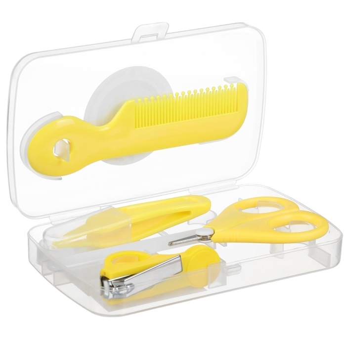 Набор по уходу за ребенком, 5 предметов (расческа, пинцет, ножницы, книпсер, пилка), цвет желтый   6 Набор по уходу за ребенком, 5 предметов (расческа, пинцет, ножницы, книпсер, пилка), цвет желтый   6