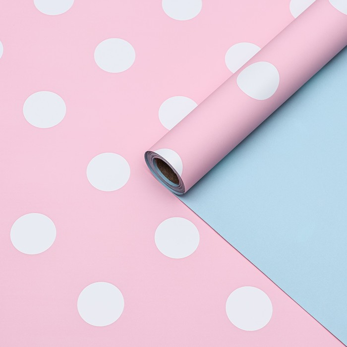 Пленка двухсторонняя Пленка двухсторонняя "Горох крупный", розовый-голубой 0,58 х 10 м