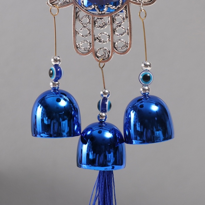 Музыка ветра металл от сглаза Музыка ветра металл от сглаза "Рука Фатимы" 5 колокольчиков 6х45 см