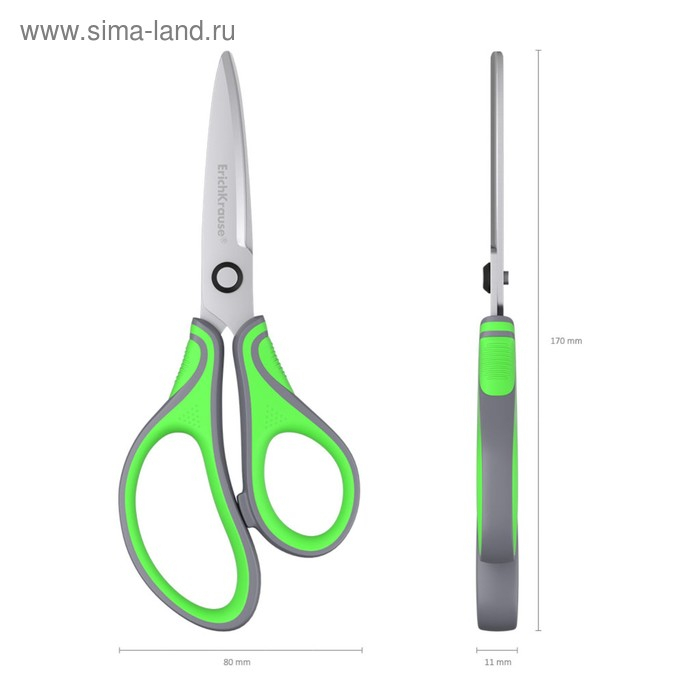 Ножницы ErichKrause Megapolis Ergo, 17 см, с усовершенствованными 4D-лезвиями, не ржавеют, ручки с резиновыми вставками, в блистере Ножницы ErichKrause Megapolis Ergo, 17 см, с усовершенствованными 4D-лезвиями, не ржавеют, ручки с резиновыми вставками, в блистере