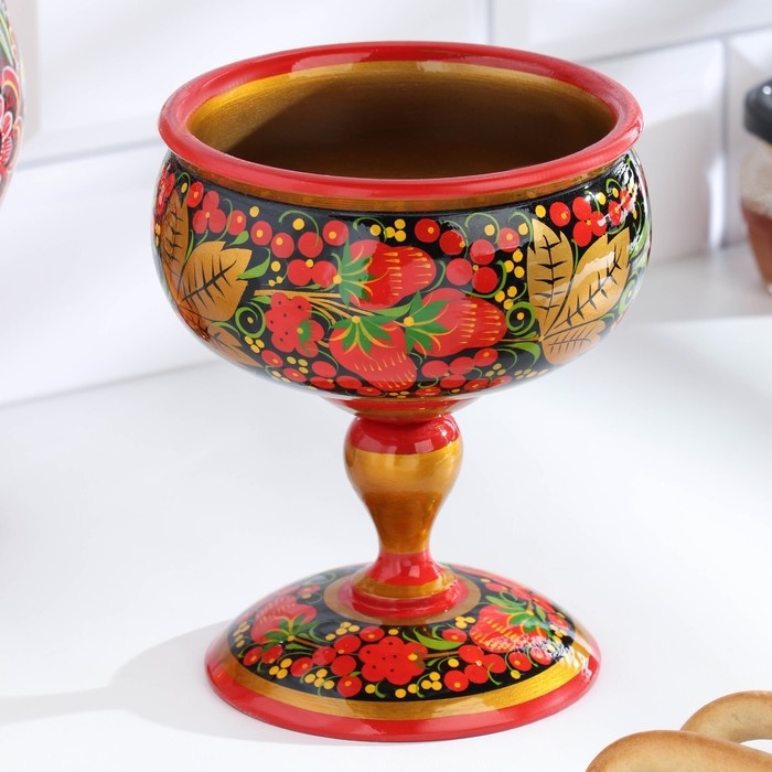 Фруктовница на ножке «Хохлома» Фруктовница на ножке «Хохлома»