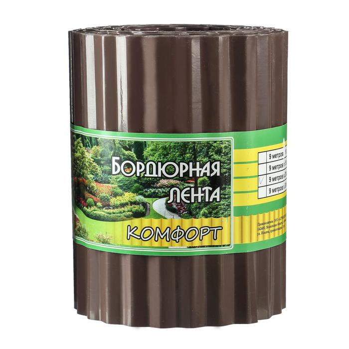 Лента бордюрная, 0.2 × 9 м, толщина 0.6 мм, пластиковая, гофра, тёмно-коричневая, Greengo Лента бордюрная, 0.2 × 9 м, толщина 0.6 мм, пластиковая, гофра, тёмно-коричневая, Greengo