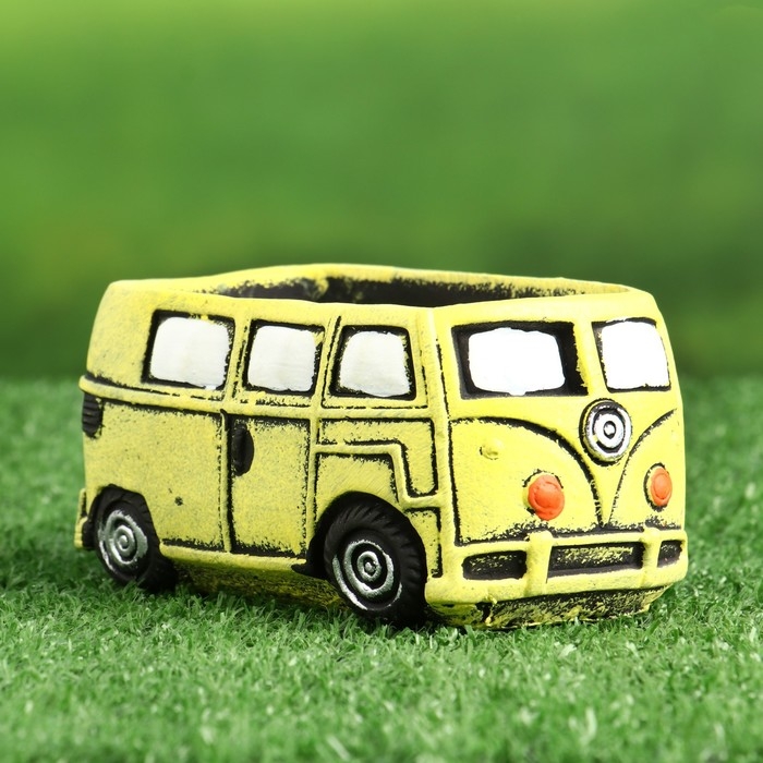 Горшок Горшок "Автобус" жёлтый, 13х7,5х6,4см