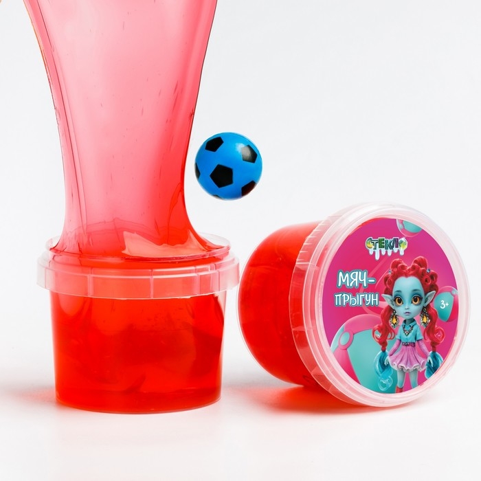 Слайм «Стекло» мяч-прыгун, красный, 90г Слайм «Стекло» мяч-прыгун, красный, 90г