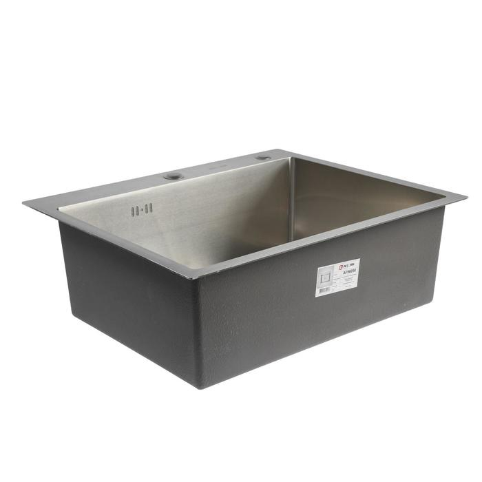 Мойка кухонная AFLORN AF96050, врезная, S=3,0 и 0,8 мм, 60х50х22 см, сифон, сатин Мойка кухонная AFLORN AF96050, врезная, S=3,0 и 0,8 мм, 60х50х22 см, сифон, сатин