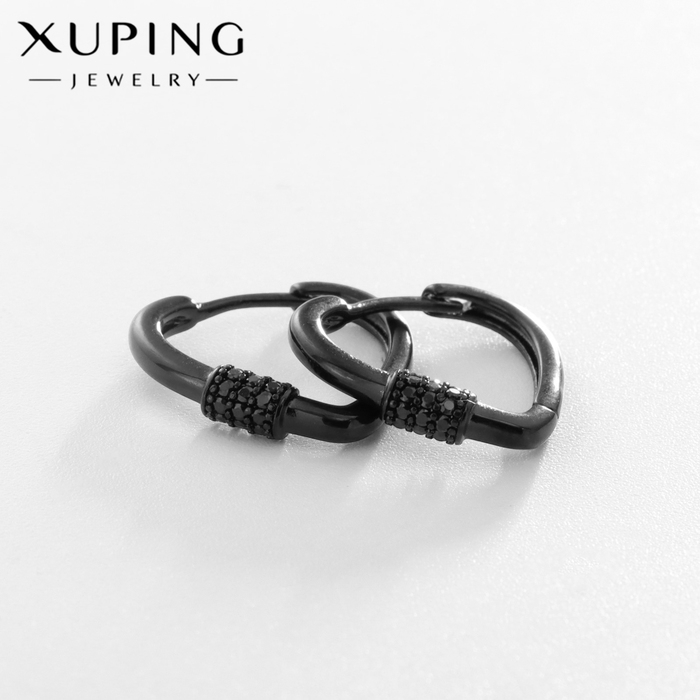 Серьги со стразами XUPING узел, цвет чёрный Серьги со стразами XUPING узел, цвет чёрный
