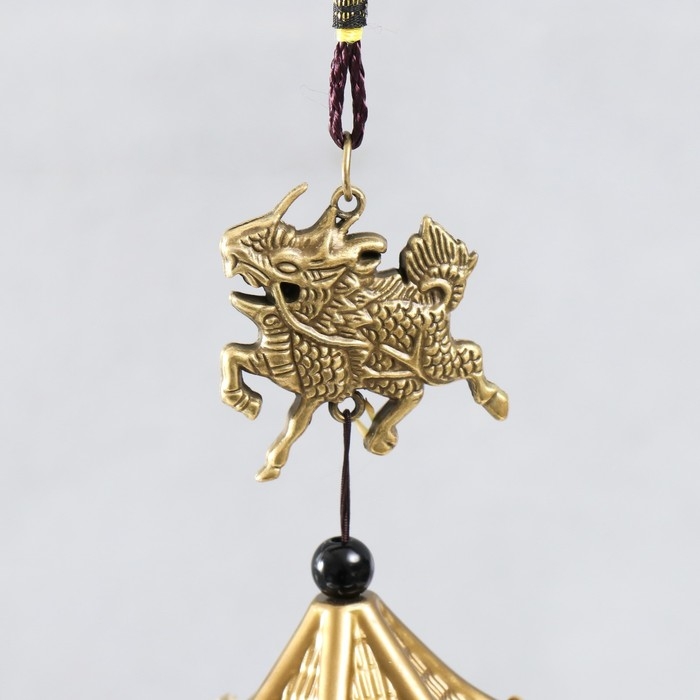 Музыка ветра металл Музыка ветра металл "Дракон" 6 колокольчиков под бронзу 45 см