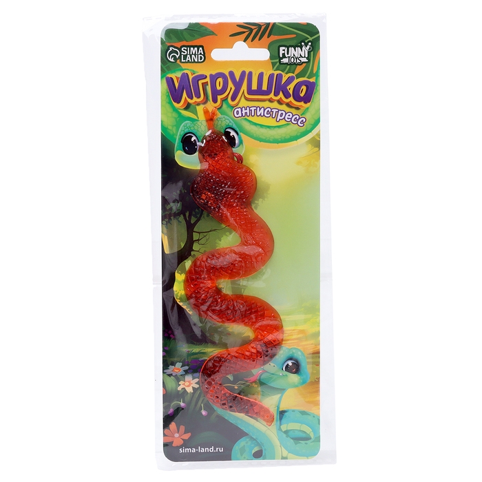 Новый год! Игрушка-антистресс &laquo;Змейка&raquo;, липучка, на блистере
