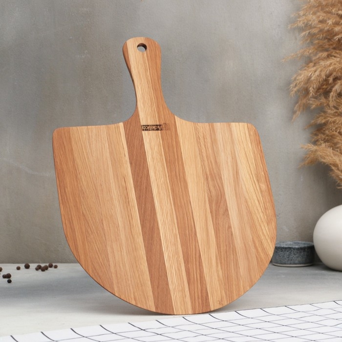 Доска для подачи Adelica «Лопата для пиццы», рабочая часть 30×29 см, ручка 13 см, дуб Доска для подачи Adelica «Лопата для пиццы», рабочая часть 30×29 см, ручка 13 см, дуб