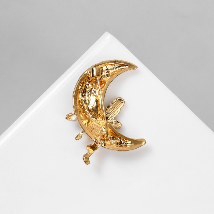 Брошь «Фея» лунная, цветная в золоте Брошь «Фея» лунная, цветная в золоте