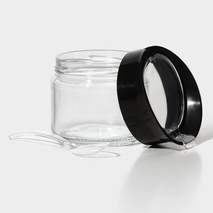 Банка стеклянная для сыпучих продуктов с ложкой «Лекса», 260 мл Банка стеклянная для сыпучих продуктов с ложкой «Лекса», 260 мл