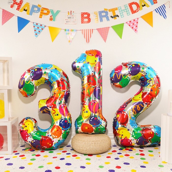 Шар фольгированный 40" &laquo;Цифра 0&raquo;, яркие шары