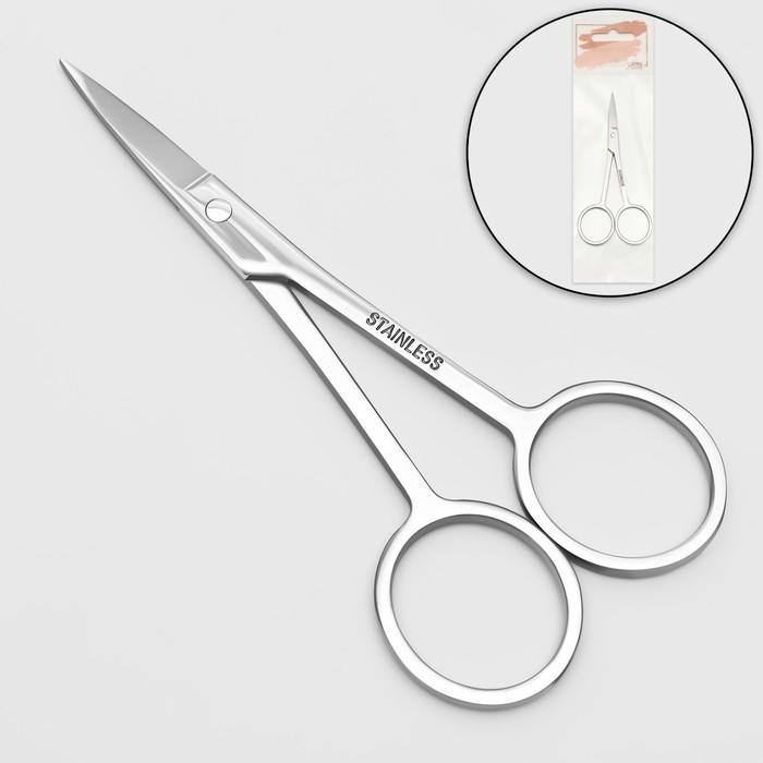 Ножницы маникюрные, прямые, узкие, 10,5 см, цвет серебристый Ножницы маникюрные, прямые, узкие, 10,5 см, цвет серебристый