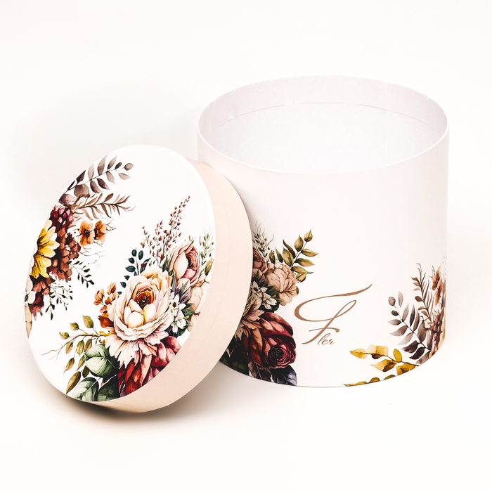 Набор шляпных коробок 5 в 1  Набор шляпных коробок 5 в 1 "Пёстрые цветы" , 22 х 19,5 , 14 х 13 см