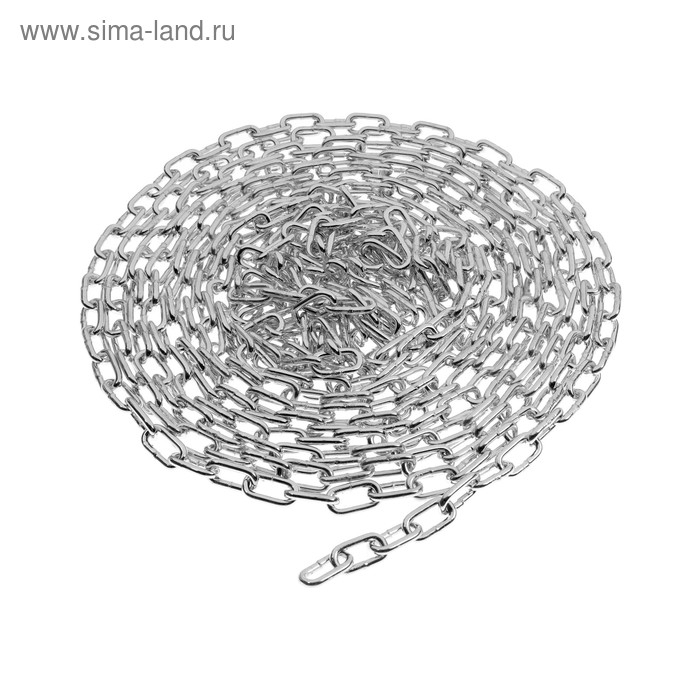 Цепь короткозвенная ТУНДРА krep, DIN766, диаметр 5 мм, сварная, оцинкованная, 10 м Цепь короткозвенная ТУНДРА krep, DIN766, диаметр 5 мм, сварная, оцинкованная, 10 м