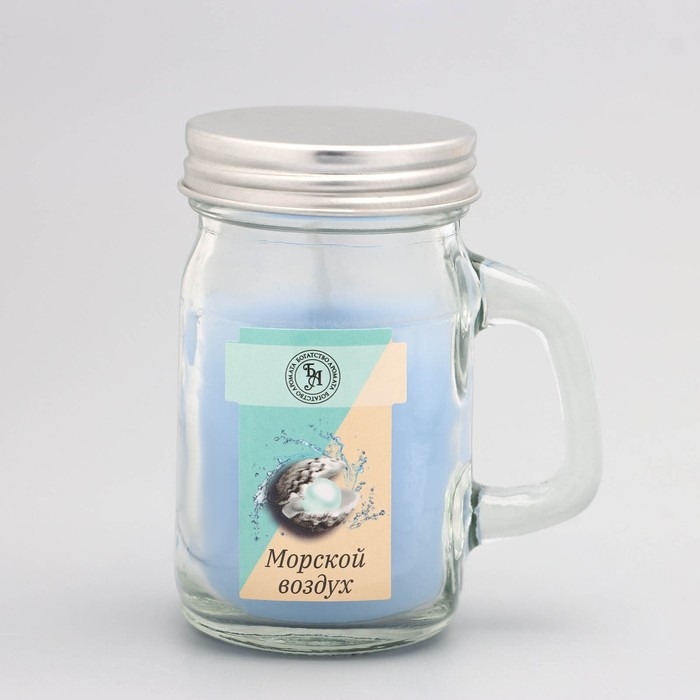 Свеча ароматическая в банке  Свеча ароматическая в банке "Морской воздух", 7,2 х 8,5 см, 190 г