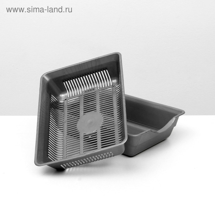 Туалет глубокий с сеткой 36 х 25 х 9 см, серый Туалет глубокий с сеткой 36 х 25 х 9 см, серый