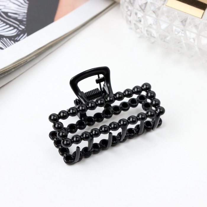 Краб для волос Краб для волос "Иви" прямой, 5 см, чёрный