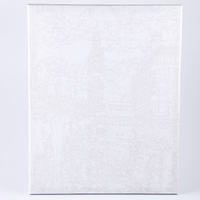 Картина по номерам на холсте с подрамником Картина по номерам на холсте с подрамником "Дождливая улица" 40*50 см