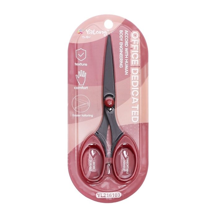 Ножницы канцелярские 15,8 см Офис, черное лезвие, пластиковые ручки, блистер, МИКС Ножницы канцелярские 15,8 см Офис, черное лезвие, пластиковые ручки, блистер, МИКС