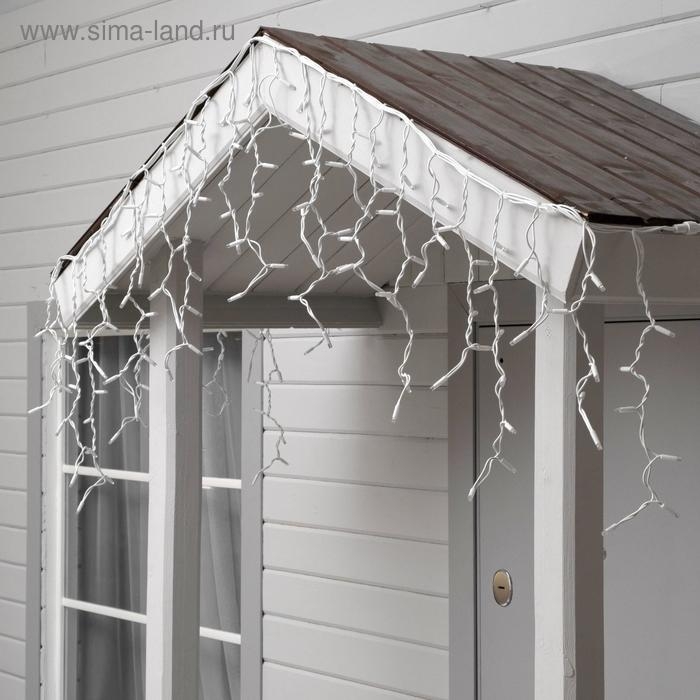 Гирлянда Гирлянда "Бахрома" 3 х 0.6 м , IP65, УМС, белая нить каучук, 108 LED, свечение синее, 220 В