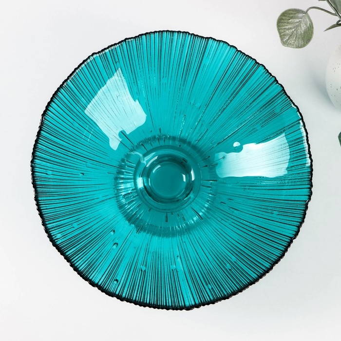 Ваза из стекла для фруктов «Фейерверк», 1,4 л, 25×10 см, цвет изумрудный Ваза из стекла для фруктов «Фейерверк», 1,4 л, 25×10 см, цвет изумрудный