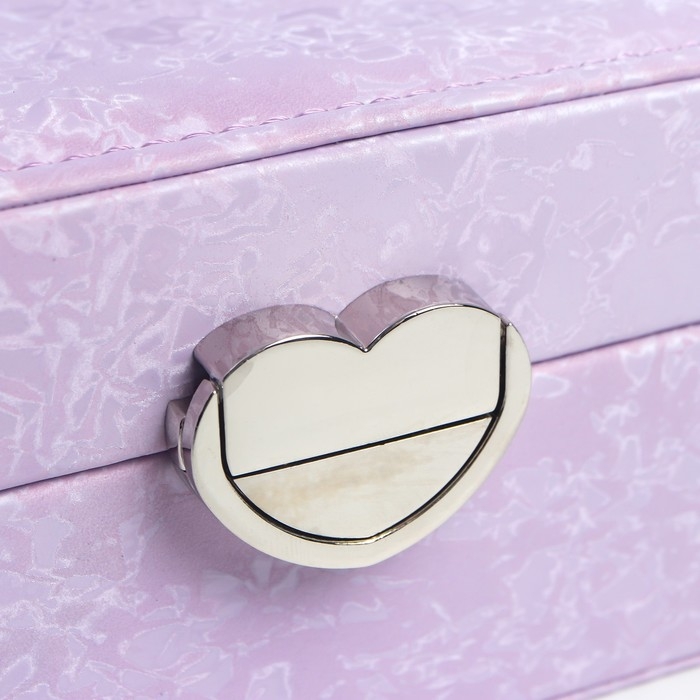 Шкатулка кожзам под часы 2 отделения и бижутерию  Шкатулка кожзам под часы 2 отделения и бижутерию "Под бархат" сиреневая 8х15,5х20,5 см