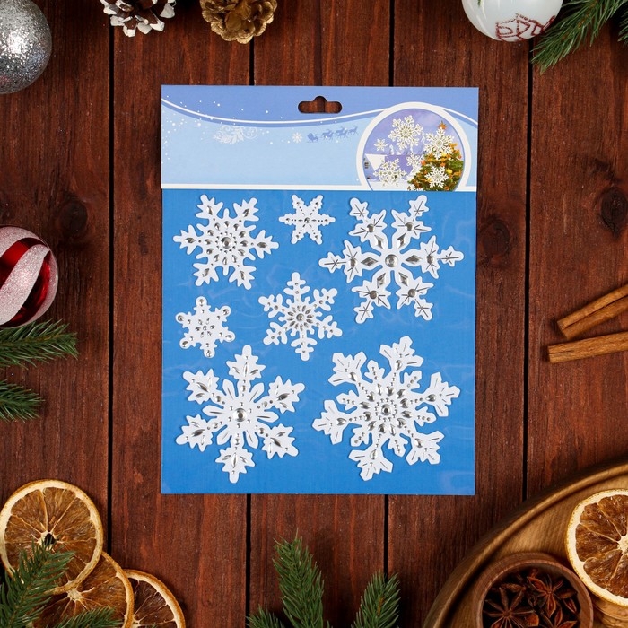 Наклейки на окна Наклейки на окна "Новогодние" снежинки, 24 х 18 см