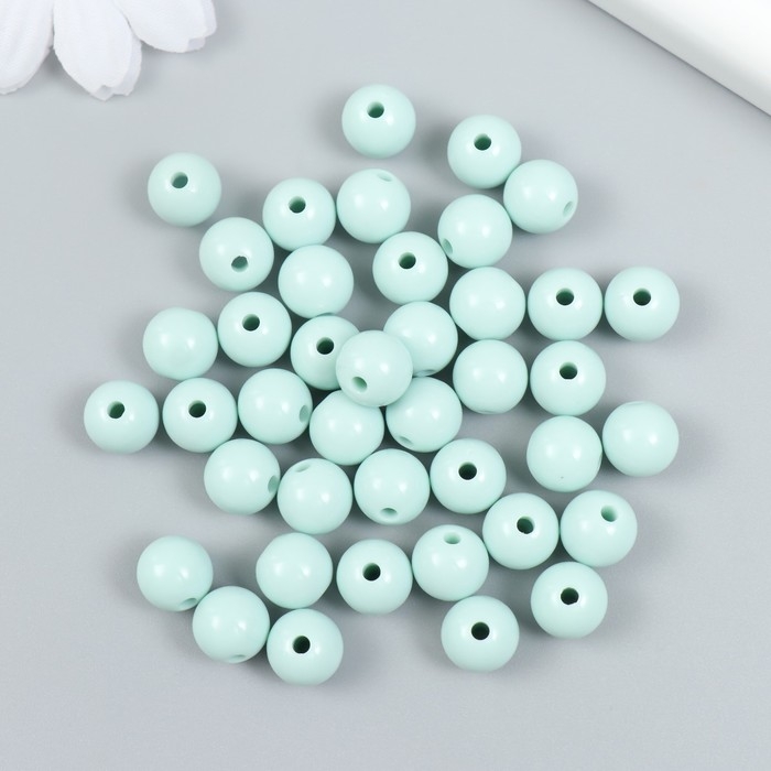 Бусины пластик Бусины пластик "Серо-голубые" глянец набор 25 гр d=1 см