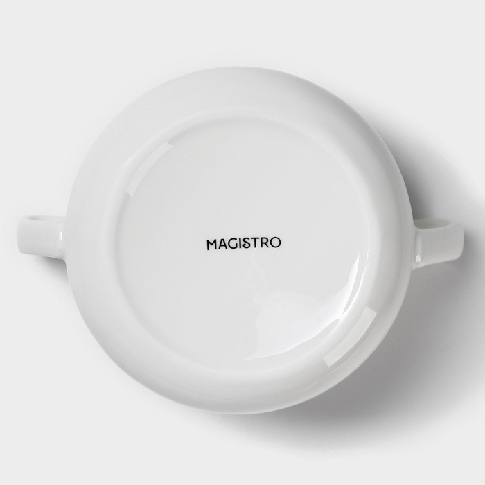 Бульонница фарфоровая Magistro «Бланш», 2 предмета: бульонница 450 мл, блюдце d=15,7 см, цвет белый Бульонница фарфоровая Magistro «Бланш», 2 предмета: бульонница 450 мл, блюдце d=15,7 см, цвет белый