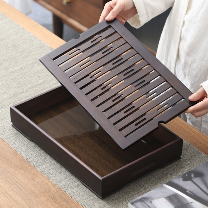 Поднос для чайной церемонии, чабань, бамбук, 37 х 25 х 6 Поднос для чайной церемонии, чабань, бамбук, 37 х 25 х 6