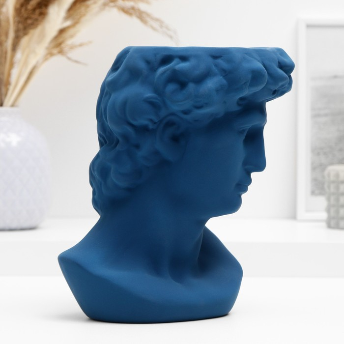 Кашпо - ваза Кашпо - ваза "Голова Давида" синее, 22*16*14 см