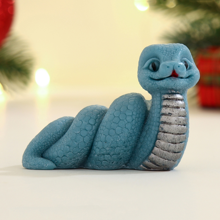 Новый год. Символ 2025. Фигурное мыло Новый год. Символ 2025. Фигурное мыло "Змейка Льдинка" синее, 50г