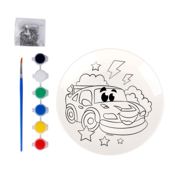 Набор для творчества. Роспись тарелки «Крутая тачка» Набор для творчества. Роспись тарелки «Крутая тачка»