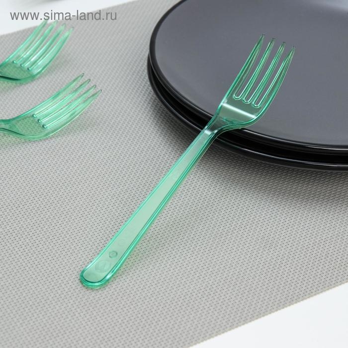 Набор пластиковых одноразовых вилок 18 см, 10 шт, цвет салатовый Набор пластиковых одноразовых вилок 18 см, 10 шт, цвет салатовый