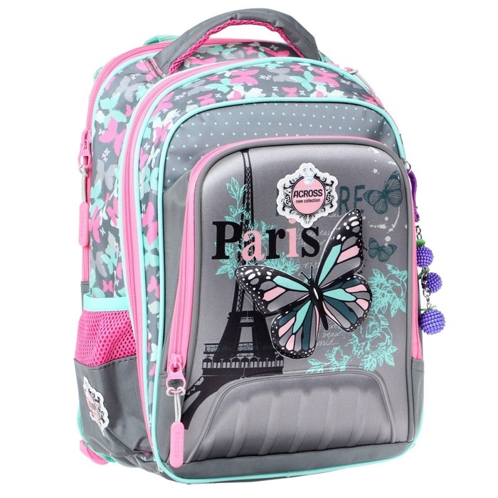 Рюкзак каркасный 39 х 29 х 17 см, серый/бирюзовый ACR22-179-11 Рюкзак каркасный 39 х 29 х 17 см, серый/бирюзовый ACR22-179-11