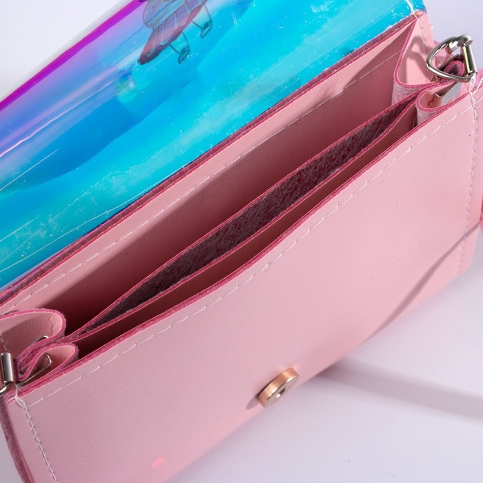 Сумка детская для девочки Сумка детская для девочки "Зайка в юбочке", на клапане, цвет сиреневый