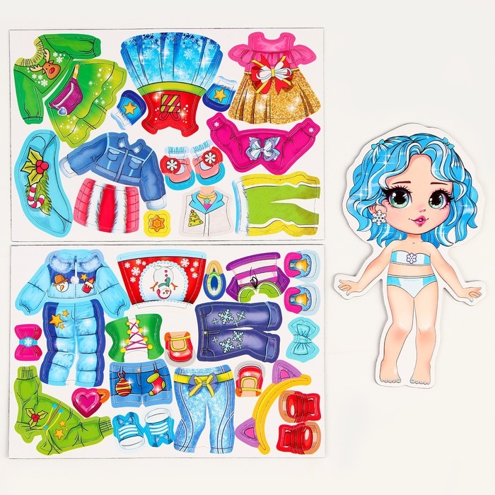 Новогодняя магнитная игра одевашка «Новый год! Зимняя принцесса» Новогодняя магнитная игра одевашка «Новый год! Зимняя принцесса»