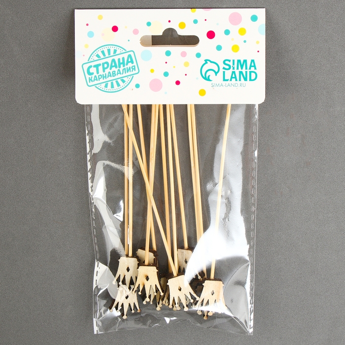 Шпажки деревянные «Корона», 11 см, набор 12 шт. Шпажки деревянные «Корона», 11 см, набор 12 шт.