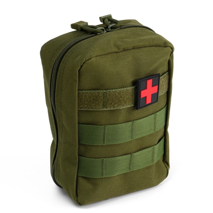 Подсумок медицинский, тактический, 20х13 см, зеленый Подсумок медицинский, тактический, 20х13 см, зеленый