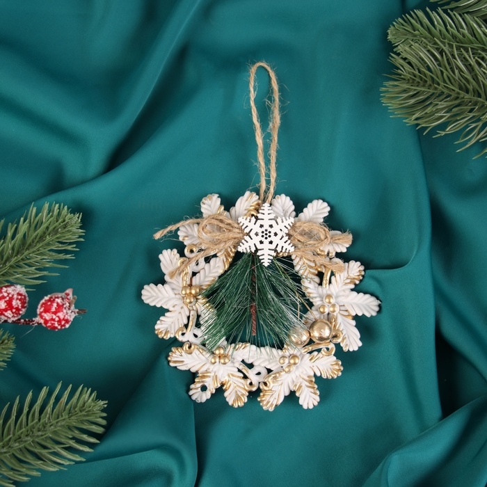 Украшение ёлочное Украшение ёлочное "Венок ретро" 11х10 см