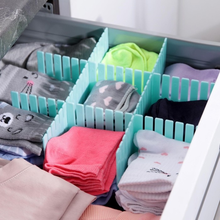 Органайзер - разделитель для ящиков, 37×7 см, 4 шт, цвет МИКС Органайзер - разделитель для ящиков, 37×7 см, 4 шт, цвет МИКС